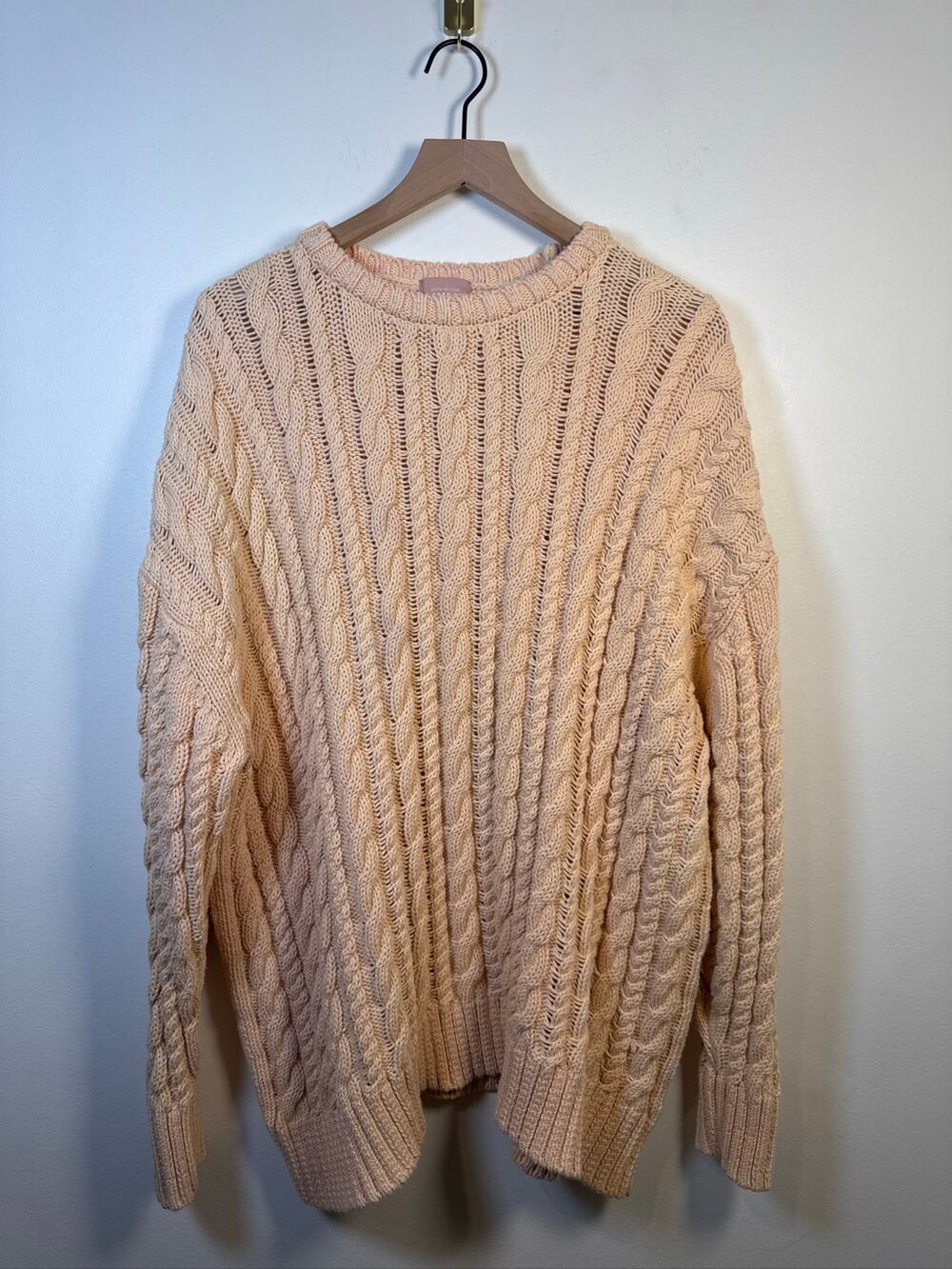 Show Me Your Mumu Day to Day Relaxed Oversized Sweater Pink Cable Knit Sweater